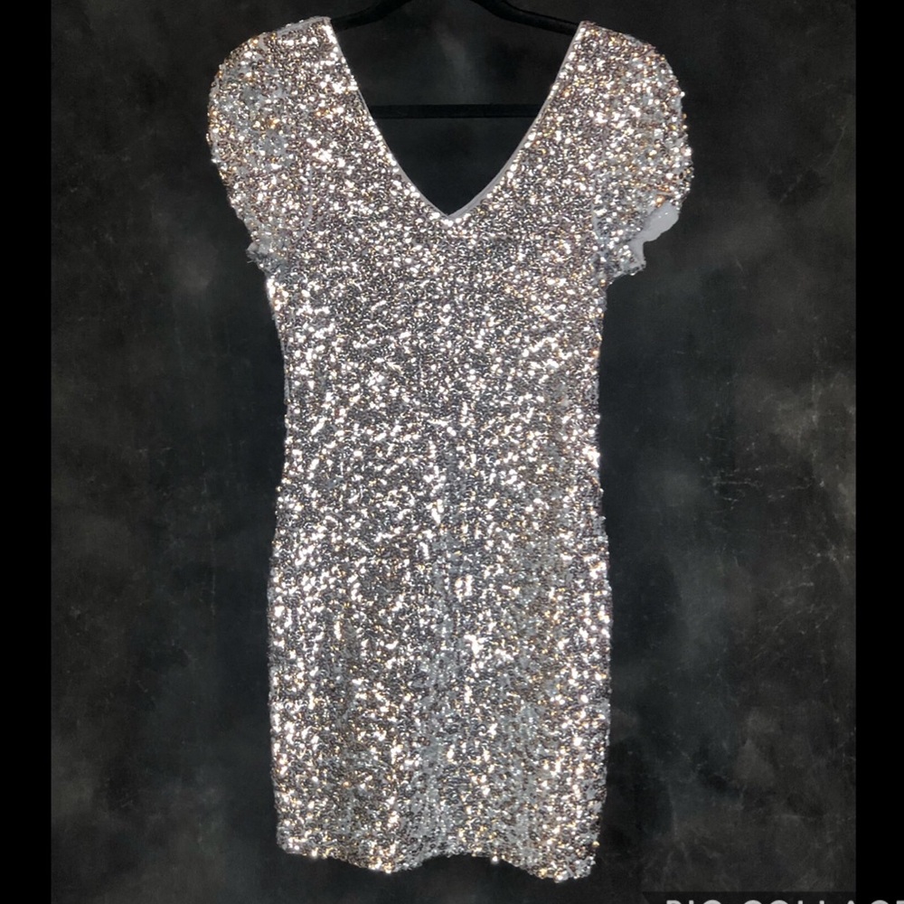 Sliver Sequin Mini Dress